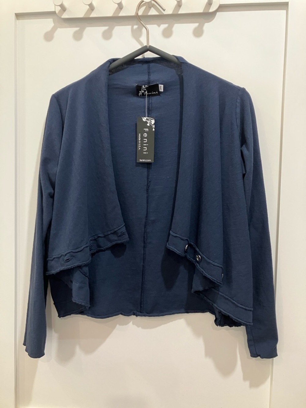 NWT Fenini XS Navy Open-Front Women's Cardigan - IMPERFECT